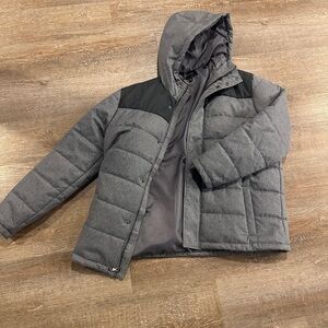 Banana Republic Gray and Black Puffer Jacket